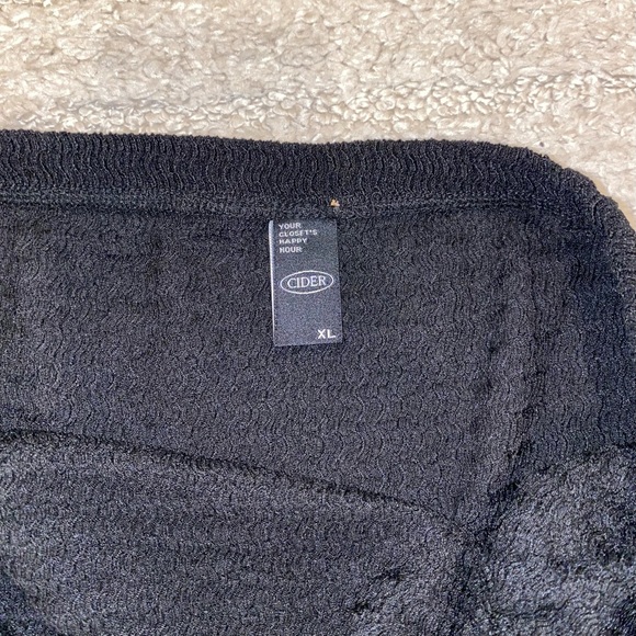 Cider Black Textured Midi Drawstring Ruched Skirt - Picture 7 of 8